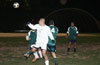 Julian Munoz of Bateman(front) preparing the head the ball infront of the Bayberry defenders