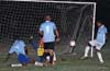 Mark Hogg of Bateman Painting(right) failed in preventing the goal by Mario Olaya of Maidstone Market(#16)