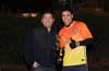Fall 2012 'Golden Boot' winner Gehider Garcia standing next to coach John Romero. Gehider won the award by scoring 10 goals