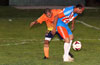 Cesar Galeas of The Hideaway(right) watching the ball as Carlos Torres of Maidstone Market watches him