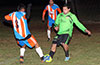 Walter Arias(left) of The Hideaway and Martin Zuniga of Hampton FC fighting for the ball