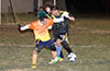 Luis Correa of Maidstone(left),Tono Gonzales of Hampton FC(right) and Leonardo Garcia of Hampton FC(rear) fighting for the ball