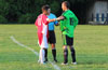 Eddie Lopez of Tortorella Pools(left) and Jose Almonsa of Hampton FC  talking about the coin toss