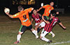 Action in front of the Cuenca FC goal