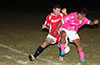 Nettie Sanchez of FC Tuxpan(front) and Daniel Salazar of Tortorella fighting for the ball