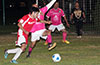 Rodolfo Marin of Tortorella(left) about to get by Ivan Espinoza of FC Tuxpan