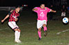 Cristian Bautista of Cuenca FC(left) and Orlando Bautista of FC Tuxpan waiting for the ball