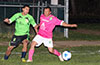 Luis Rivera of FC Tuxpan(right) holding off Gehider Garcia of Hampton FC