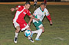Daniel Salazar of Tortorella Pools(left) protecting the ball from Giovany Espinoza of FC Tuxpan