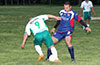 Ivan Espinoza of FC Tuxpan(left) and Gerber Garcia of Maidstone Market fighting for the ball