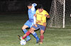 Rafael Godinho of Bateman Painting(rear) and Miguel Bautista of FC Tuxpan fighting for the ball