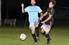 Esteban Valverde of Maidstone(right) and Jose Almansa of Hampton FC fighting for the ball