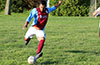 Luis Barrera of Maidstone Market, blasting the ball up the field