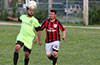Jose Chavez of FC Tuxpna(left) about to head the ball in front of Jose Guarra of Sag Harbor United