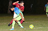 Mario Olaya of Maidstone Market(rear) trying to get by Juan Carlos of FC Tuxpan for the ball