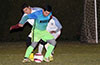 Andres Perez of FC Tuxpan(front) protecting the ball from Francisco Bonilla of Sag Harbor