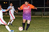 Miguel Bautista of FC Tuxpan(right) about to kick the ball before Pedro Cristobal of Sag Harbor can get it
