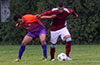 Christian Espinoza of FC Tuxpan(left) and Oscar Murillo of Maidstone Market fighting for the ball