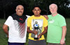 Antonio Chavez manager of FC Tuxpan(left), 'Golden Boot' winner Wibler Flores, and league president, Leslie Czeladko