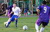 Justin Carpia of Bonac FC going for the ball