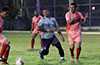 Eddy Juarez of Maidstone Market(left) holding the ball away from David Amaya of FC Tuxpan