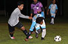 William Solis of East Hampton(left) and Bryan Rivera of FC Palora racing for the ball