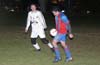 Roger Quinceno of Bateman controling the ball in front of Gonzalo Presedo of Tuxpan
