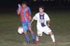 Carlos Torres of Bateman(left) making sure not to get a hand ball so that Antonio Padilla does not get it