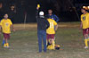 Ref Alex Ramierz giving the yellow card to Winson Elegolda(blue) of Maidstone