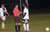 Alex Ramierz, referee, laying down the law to Mark Hogg of Bateman Painting