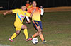 Jose Gutierrez of FC Tuxpan(left) dribbling by Gehider Garcia of Maidstone Market