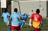 Cristian Rios, Bateman Painting keeper, can not deflect the shot taken by Daniel Londono(#14) of FC Tuxpan