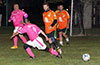 Luis Munoz of FC Tuxpan(#9) about to trap the ball inside the Hampton FC goalie box