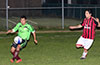 Irineo Amador of Hampton FC about to trap the ball in front of Ismael Penafiel