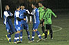 Rodolfo Marin of Tortorella(center) being congratulated by his teammates for scoring the first goal of the night
