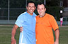 Friends off the field, Luis Barrera of Maidstone(left) and Olger Araya of Hampton FC but competitors on the field
