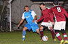 Luis Correa of Maidstone Market trying to get by Cristian Munoz of Tortorella Pools(rear)