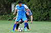 Gerber Garcia of Hampton FC(rear) watching what David Rodriguez of Tortorella Pools will do with the ball