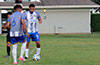 Gehider Garcia of Hampton FC(rear) and Cristian Flores kicking off the game