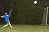 Alex Mesa, Maidstone Market goalie, blasting the ball up the field