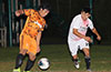 Faustino Meza of FC Tuxpan(left) controlling the ball in front of Lenis Vera of FC Palora