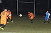 All watching the ball, FC Tuxpan(orange) and Tortorella Pools(blue)