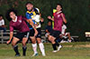 Brian Gonzalez of East Hampton SC(left) and Bryan Cueva of Maidstone Market(right) going for the ball