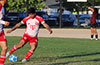 Jose Gutierrez of Southampton FC blasting the ball up the field