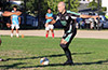 Danny Salazar of Maidstone Market(right) taking on the Napoli players