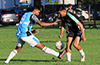 Alberto Nieto of Maidstone Market(right) about to pass by a Napoli defender