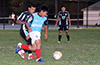 John Romero Jr. of Maidstone Market(rear) guarding Melvin Pedro of Napoli