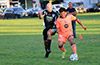Danny Salazar of Maidstone Market(left) and Faustino Meza of FC Tuxpan going for the ball