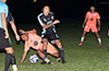Gustavo Carreto of FC Tuxpan(on ground) trying to take the ball away from Danny Salazar of Maidstone Market