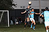 Danny Salazar of Maidstone Market(left) and Donald Martinez of Napoli going to head the ball